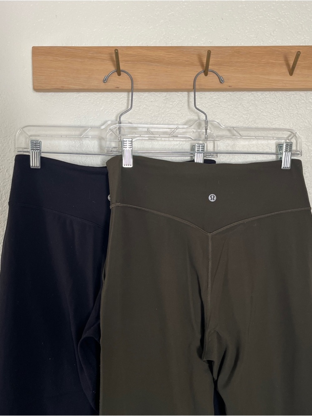 Pair of Lululemon Align high-rise joggers, black and olive